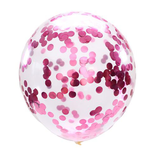 Picture of CLEAR LATEX PINK CONFETTI BALLOONS 11 INCH - SINGLES
